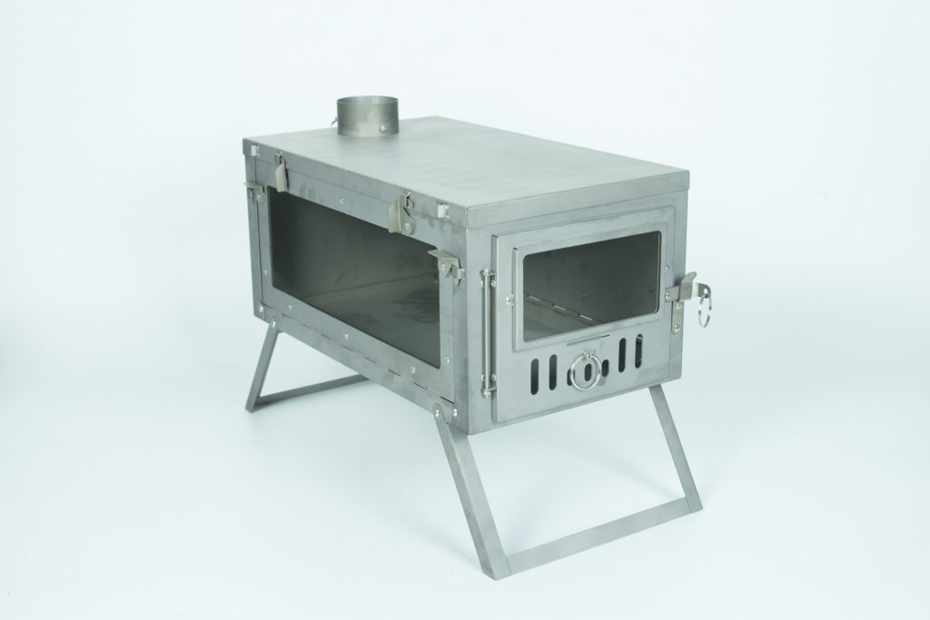 Pomoly T1 Stove PERSPECTIVE Titanium Wood Stove with glass windows